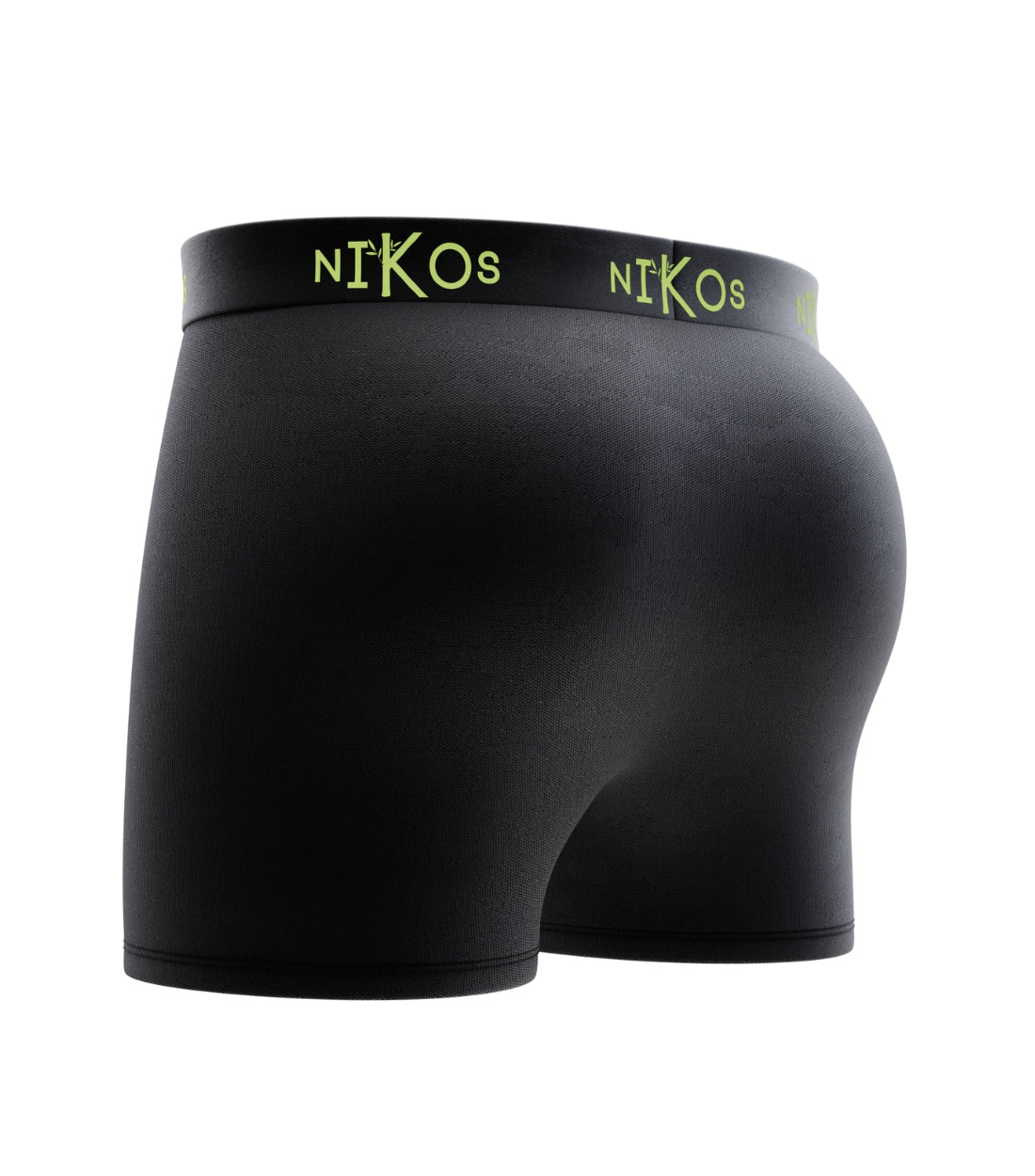 Front view of Nikos Bamboo Boxer Briefs in black